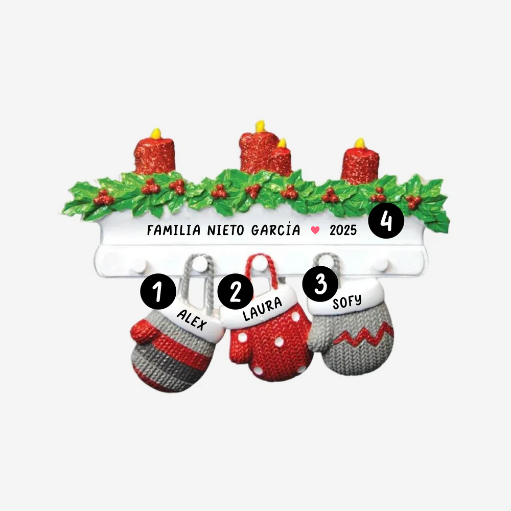 Guantes colgados - Familia de 3